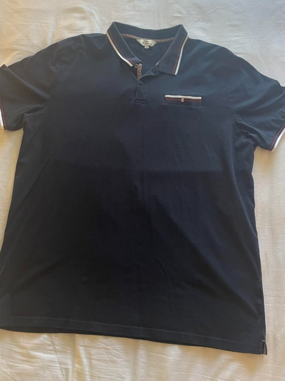 Ben Sherman The Original Polo Shirt Mens XXL Navy Blue Tipped Chest Pocket